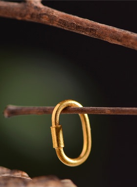 足金錾刻古法黄金万能回形扣