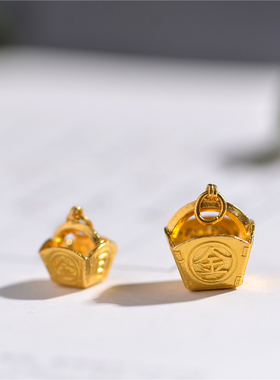 足金手工錾刻纯金日进斗金