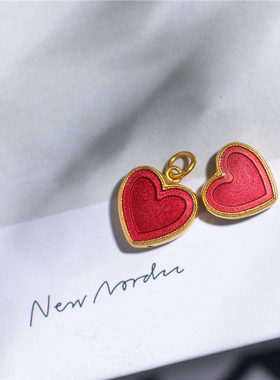 足金珐琅烧蓝爱心宫廷古法黄金