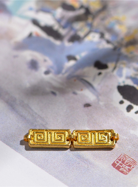 足金古法手工錾刻古法黄金回云纹