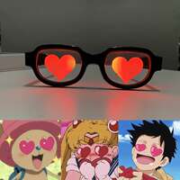 Cool seven-color heart-shaped Conan anime led red-eye special effect dance party, creative and funny glasses for trendy girls thumbnail 7