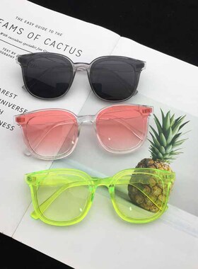 墨镜韩国街拍方框果冻色太阳眼镜