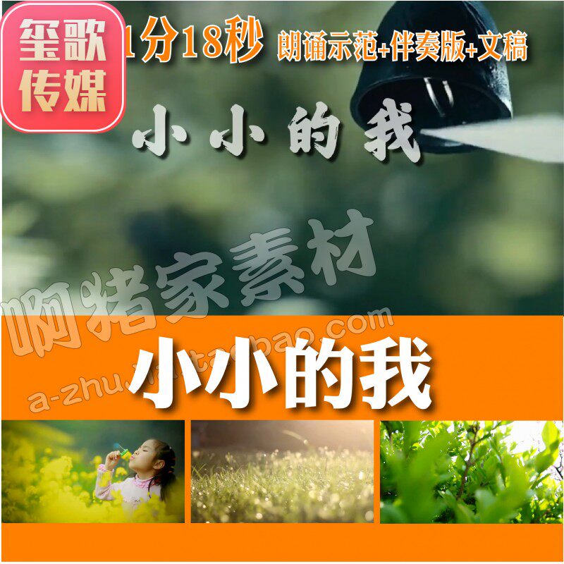 《小小的我》诗歌朗诵视频儿童朗诵led大屏幕高清背景视频素材