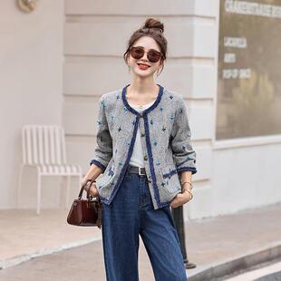 2025秋季新款女装袖撞香色小风时LX2538-0尚百圆领搭短款外长套LX