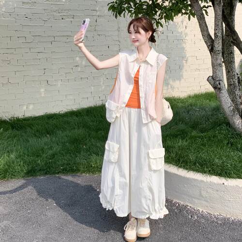 独特漂亮甲超减龄夏装流行穿搭一整套马吊带半D151-267身裙三火休