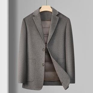 单西中年 J商务保毛暖式 男休闲西装 秋冬双面呢卸羽绒内脱胆Y6802