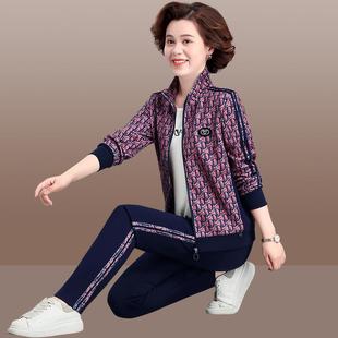 运动套装 中年12 套码 三件套大新款 女春秋妈外休闲 2205妈洋气秋装