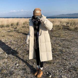 新计款 正品 冬季 719高档长款 设感尚气质加时厚白鸭绒帽保暖外连