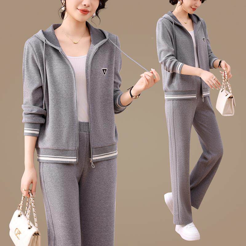 款时尚休闲运动套装春洋气减龄显瘦连帽跑新96791761步女卫秋衣两