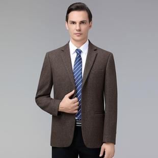 男商务闲加厚单件上衣年爸爸羊毛服中男621 秋冬季 休羊绒西西装
