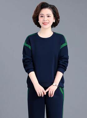 春秋新中款中年妈妈运42-6619动服装套女外套洋气上衣三老年休闲