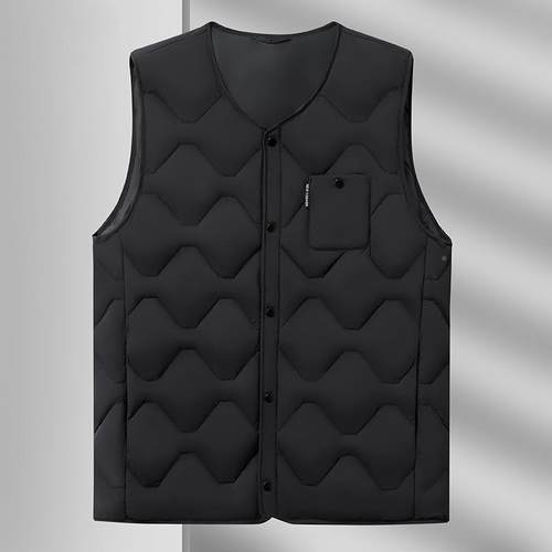 羽绒年马男秋冬84566756新款商务休闲爸甲爸坎肩外穿搭内大码中老