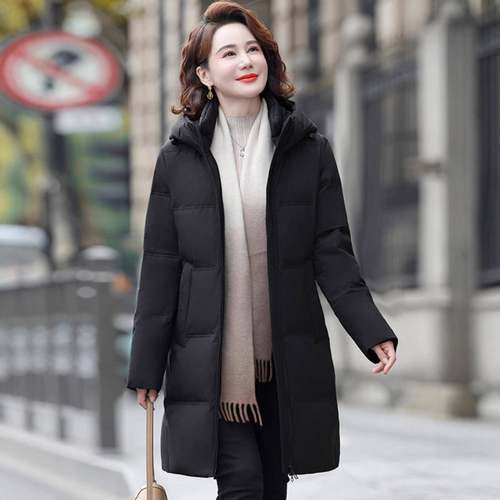 新正品撤柜白鹅7-6655绒中羽绒女中长款冬季款老服年妈妈装加厚保