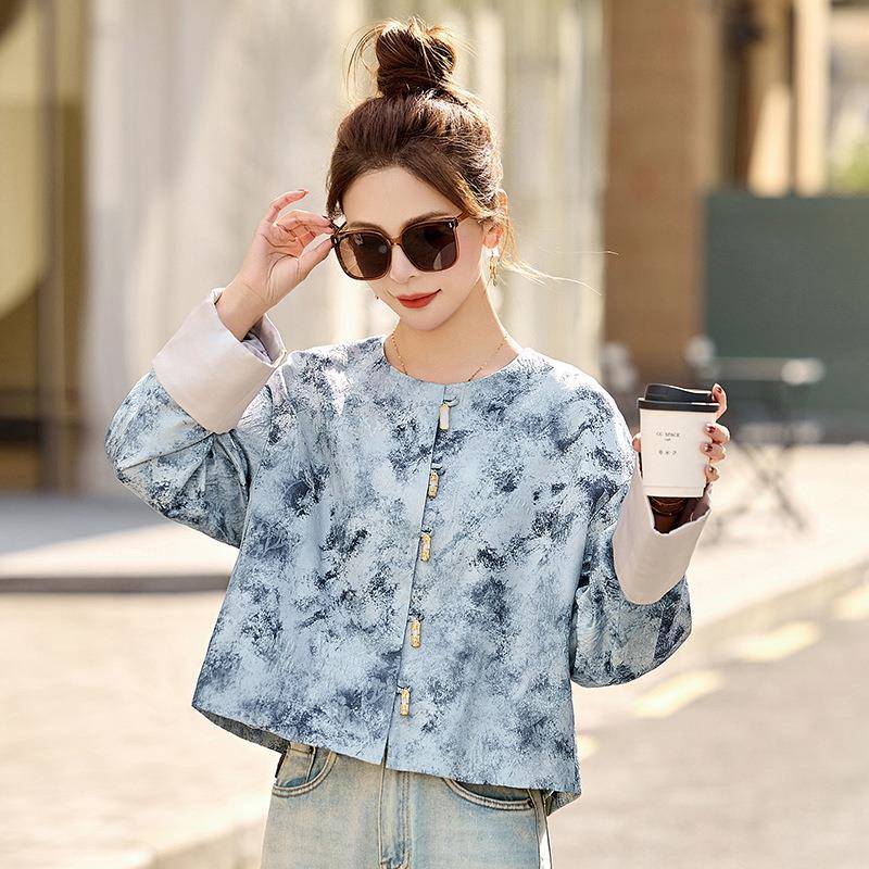 墨春季新款女YH2615-0水提花复外古新中式时尚圆领装休闲套女