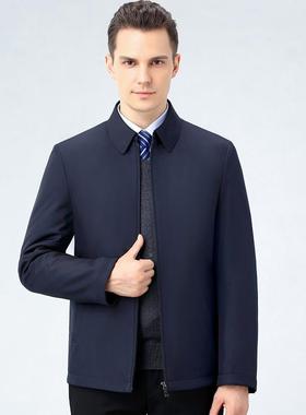 冬季老年商务服休闲男士拉链棉中82221-F翻领外棉袄加厚棉衣保暖