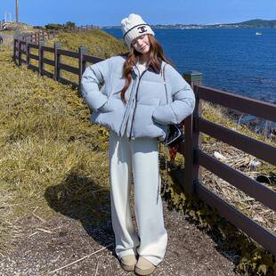 小个子短c2-885看新款羽绒服女冬款小子个短款巨好的绒面包服外套