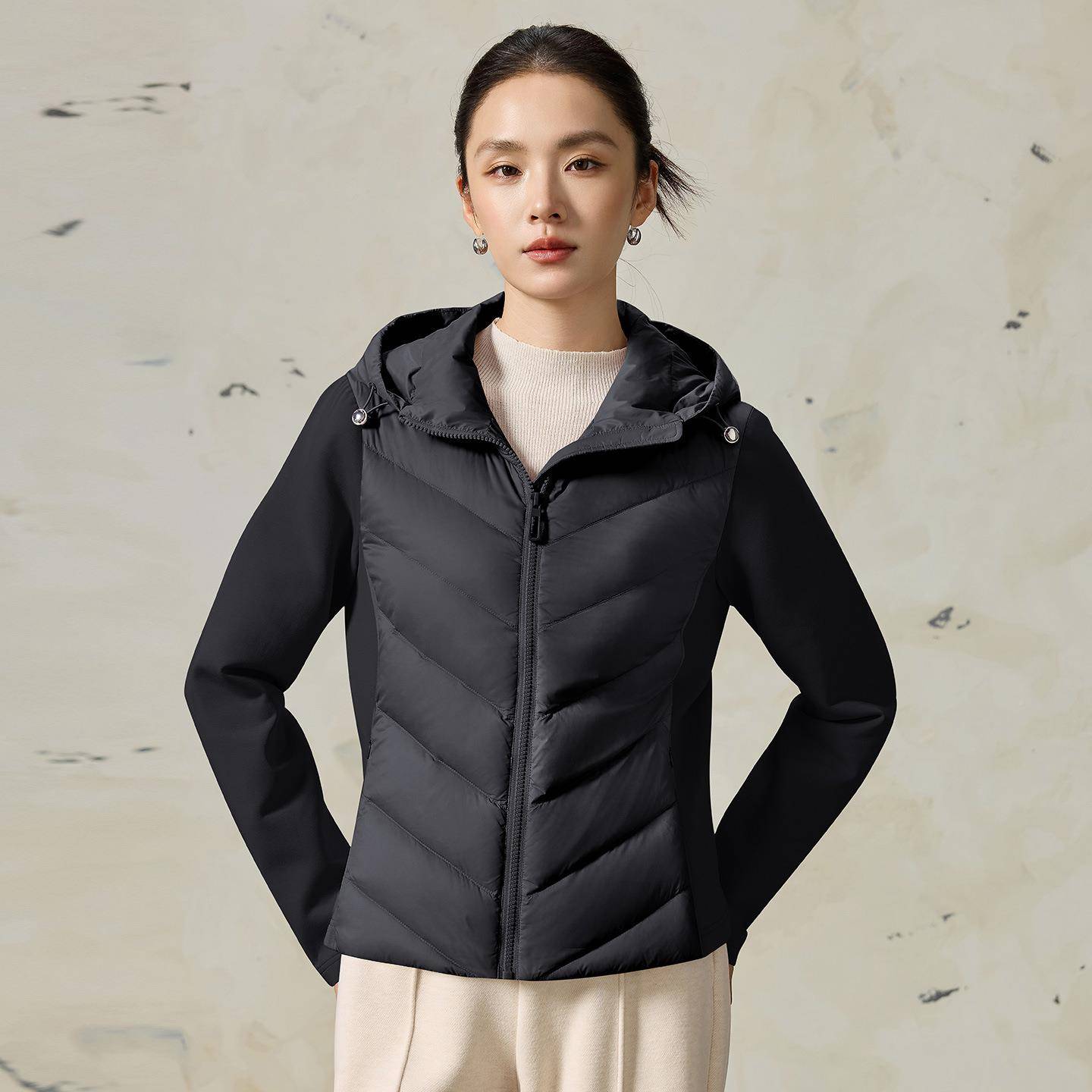 洋气短减龄轻薄羽绒服女腰小款个子收显ZDIE6877瘦妈妈装薄款外套