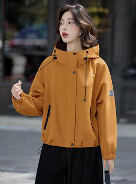 连帽冲休锋衣外套女秋季N25861-0新宽松闲款小子短款个夹克上衣