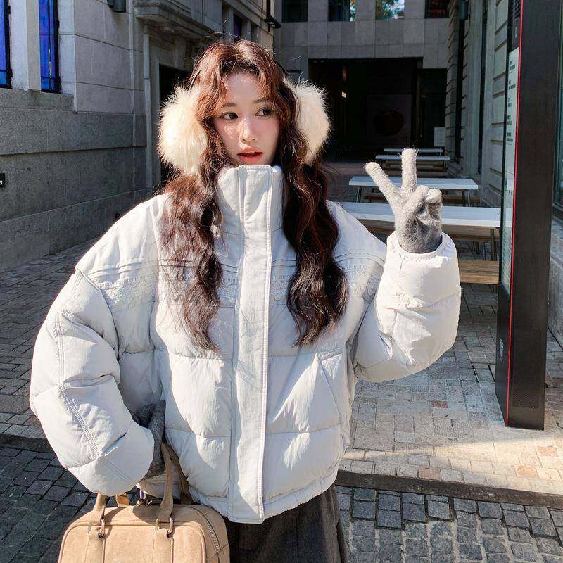 新款款C062-279绒短拼宽接绒羽服松小个子外套