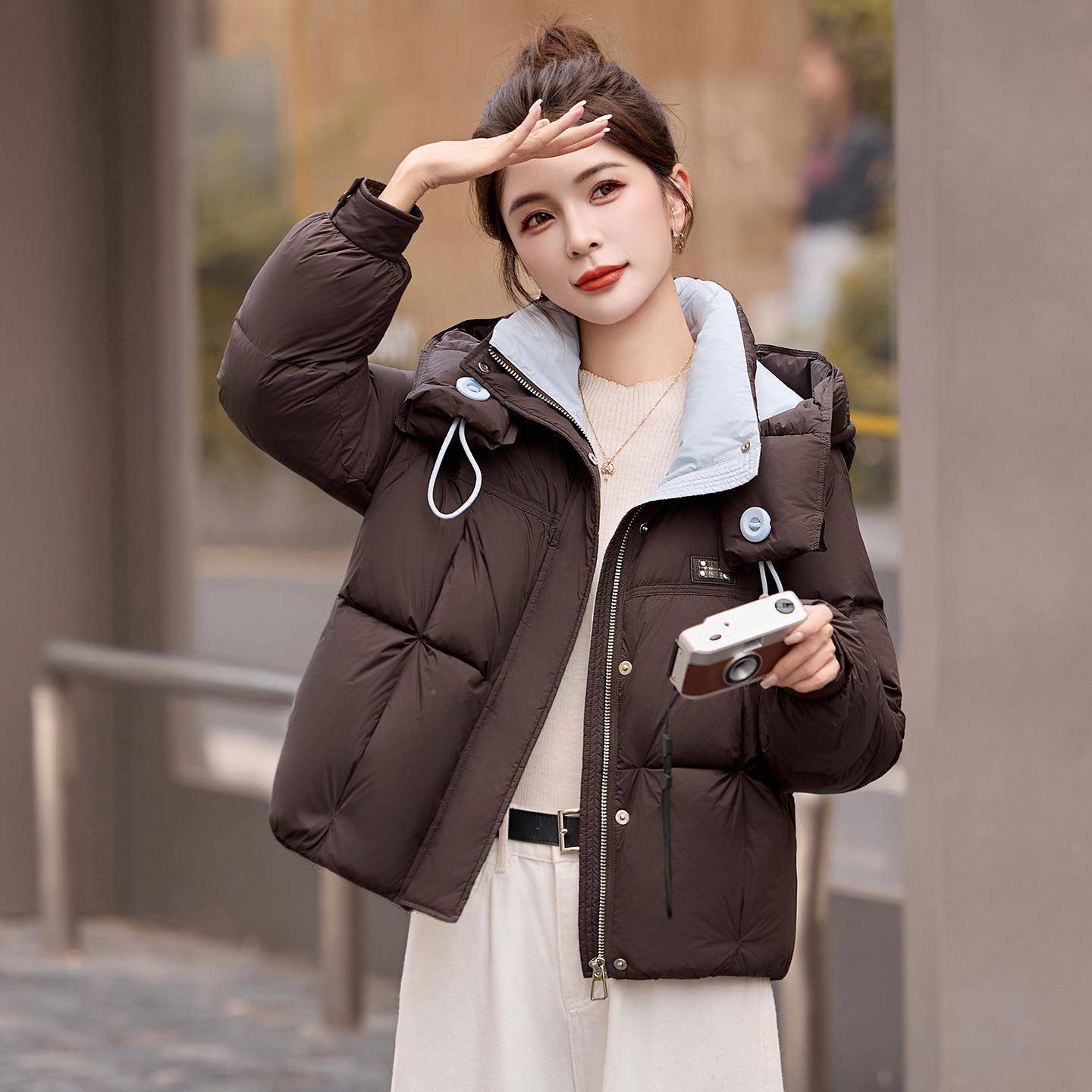 连帽时尚标羽绒服女冬季新2款025面包服潮流女装外套年 AZ9AZ9577