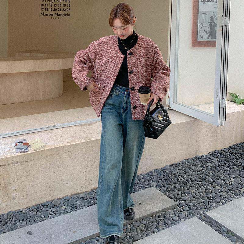 粉时尚巨好看小香女毛呢短外套装秋色冬新夹棉休闲款C286-851呢大