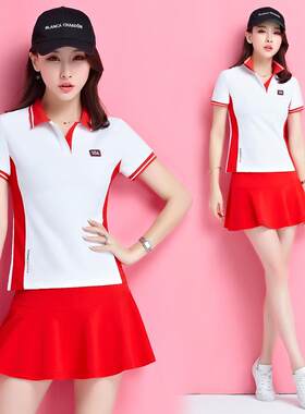 网球服运动领套裙装休女夏新款短袖短640749裙韩版裤闲棒球运动套