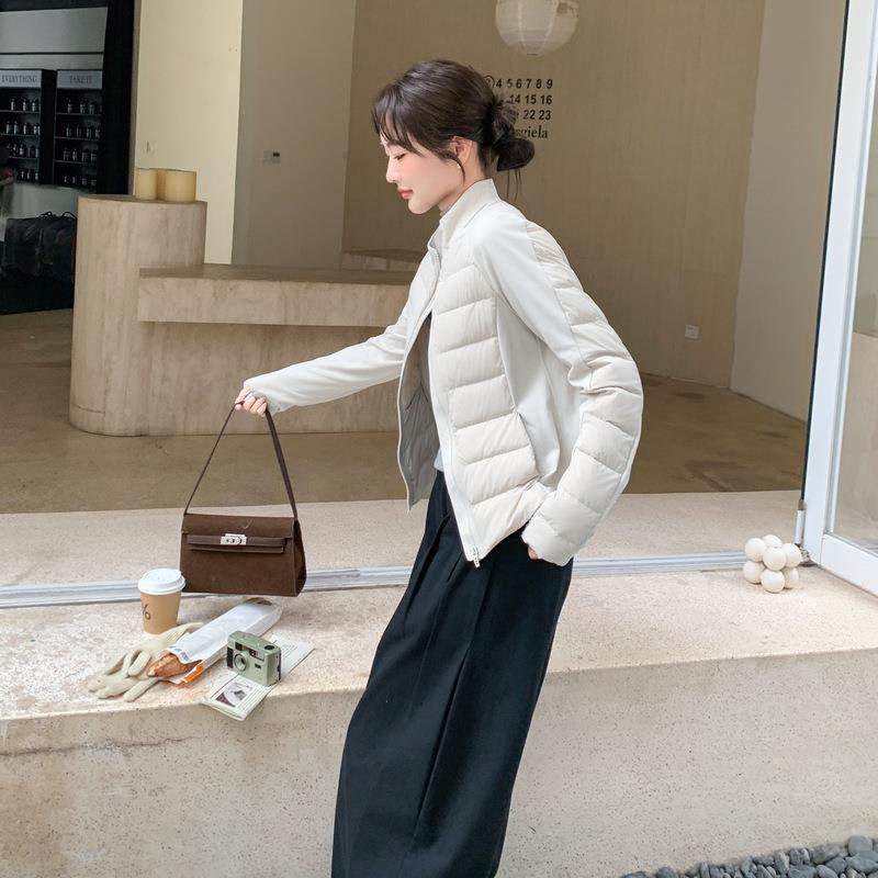 米白韩系时色巨好看排骨款C221-F20羽绒服尚女冬季新绒轻暖短外款