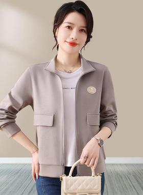 闲外套休春秋韩系宽松懒风高级感慵开衫连帽女卫衣小个子82179短