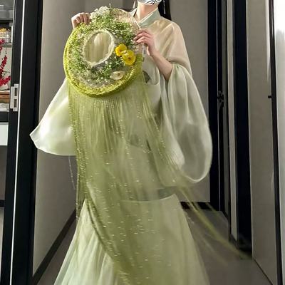 杨柳意汉服斗笠纱帽古风超长暮篱防晒超仙纱幔帽子拍照道具帷帽