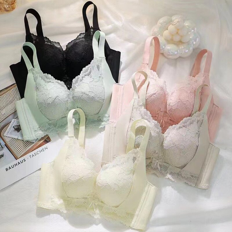 内衣女小胸罩显大聚拢上托无钢圈收副乳调整型聚拢性感文胸