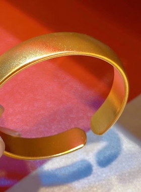 古法手镯开口可调节宽面素圈镯子