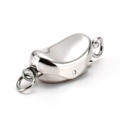 珍珠项链扣子元 宝扣镀925银项链插棒扣头链接扣diy饰品配件耐用