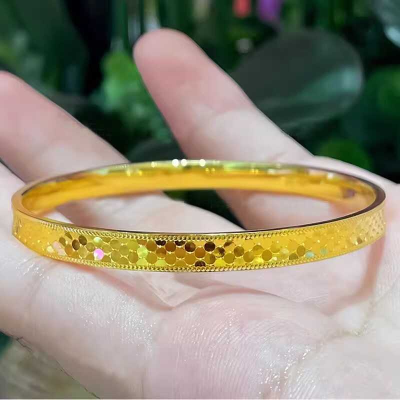 龙鳞手镯女款鱼鳞纹新中式国潮时尚气质简约高级感仿黄金镯子手环