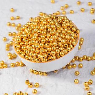 古法沙金圆珠散珠磨砂小金珠手链手串项链隔珠diy手工饰品配珠
