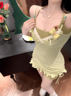 纯欲风辣妹吊带连衣裙两件套装女