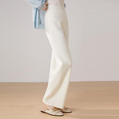 山羊绒高腰休闲百搭纯色阔腿裤