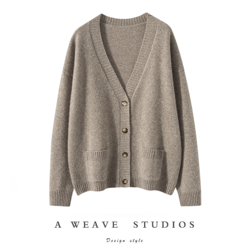 2025新款V领山羊绒开衫