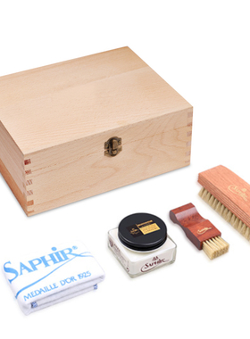 SAPHIR黑金鞋油鞋刷套装 皮鞋护理RENO貂油NAPPA马皮保养油莎菲雅