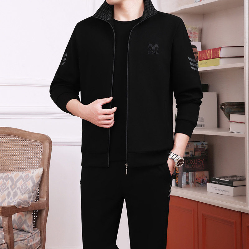 新款休闲运动服套装男春秋二件套