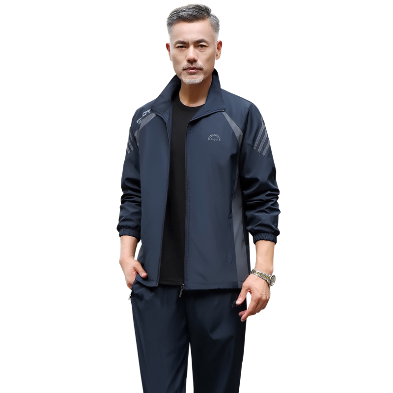 爸爸运动服套装春秋季男士长袖