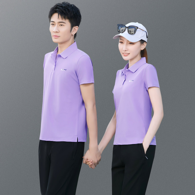 情侣装t血男女同款短袖带领体恤衫休闲运动Polo衫情侣跑步服