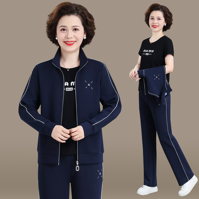 中老年人运动服套装女春秋