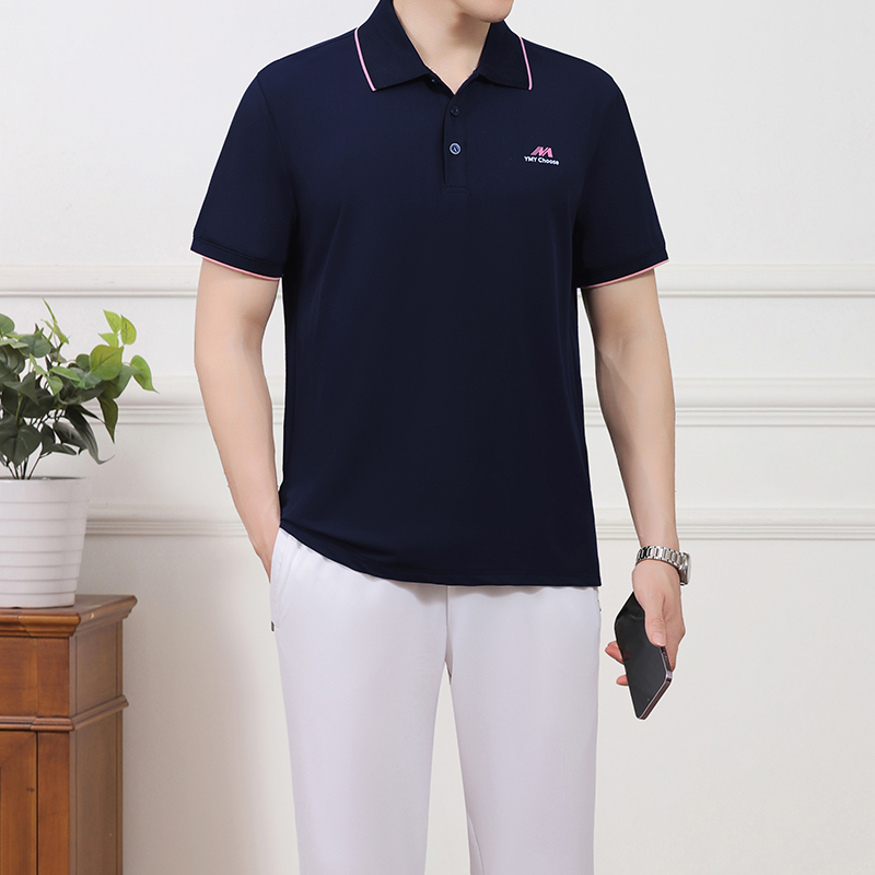 情侣装短袖体恤夏季中年男女运动套装大码洋气翻领polo衫运动服