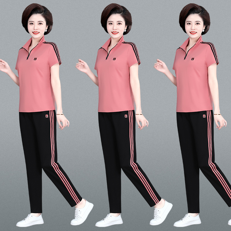 运动服套装女夏季新款短袖t恤