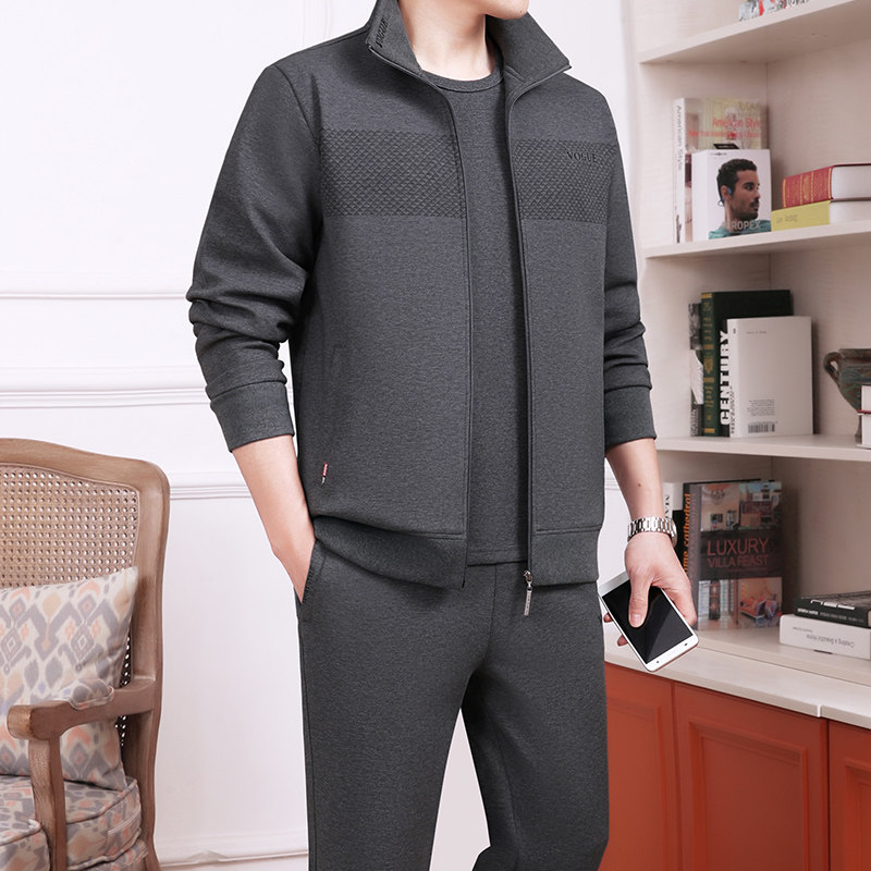 新款休闲运动服套装男春秋二件套