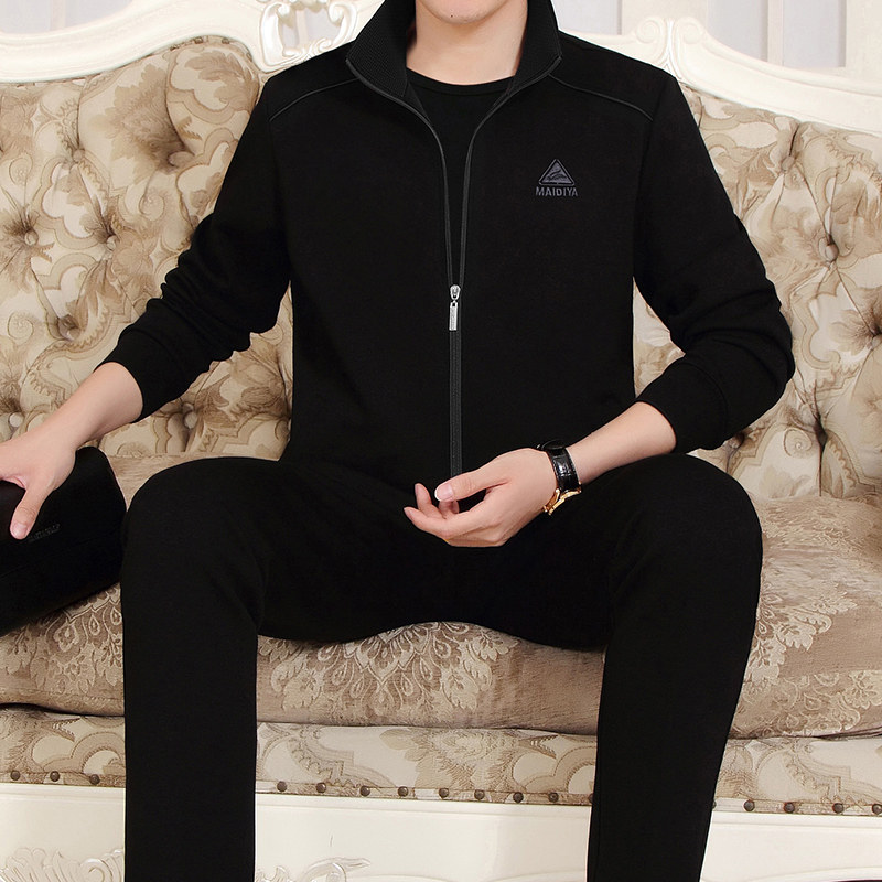 新款休闲运动服套装男春秋二件套