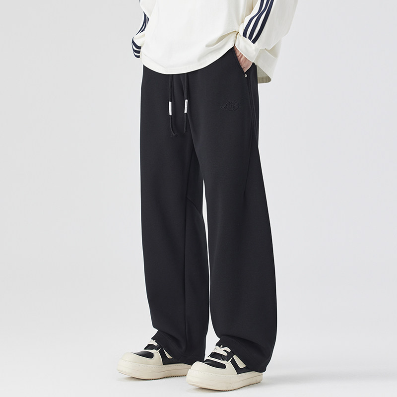 男士咖啡色美式休闲裤子男款春季痞帅高级感男裤运动卫裤2025新款