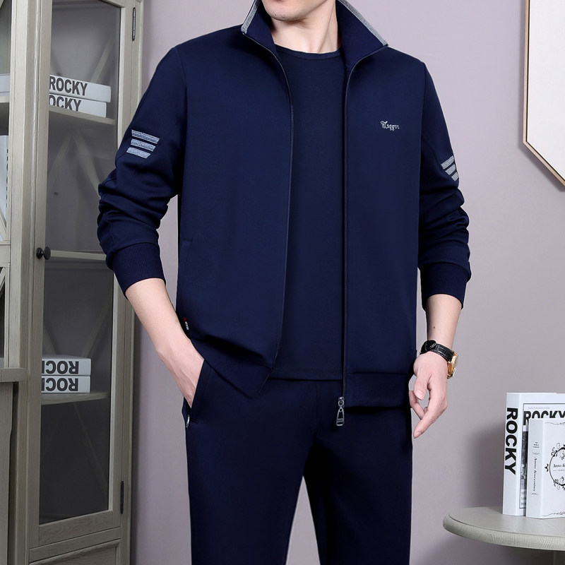 新款休闲运动服套装男春秋二件套