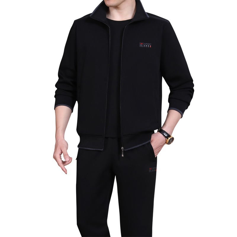 新款休闲运动服套装男春秋三件套