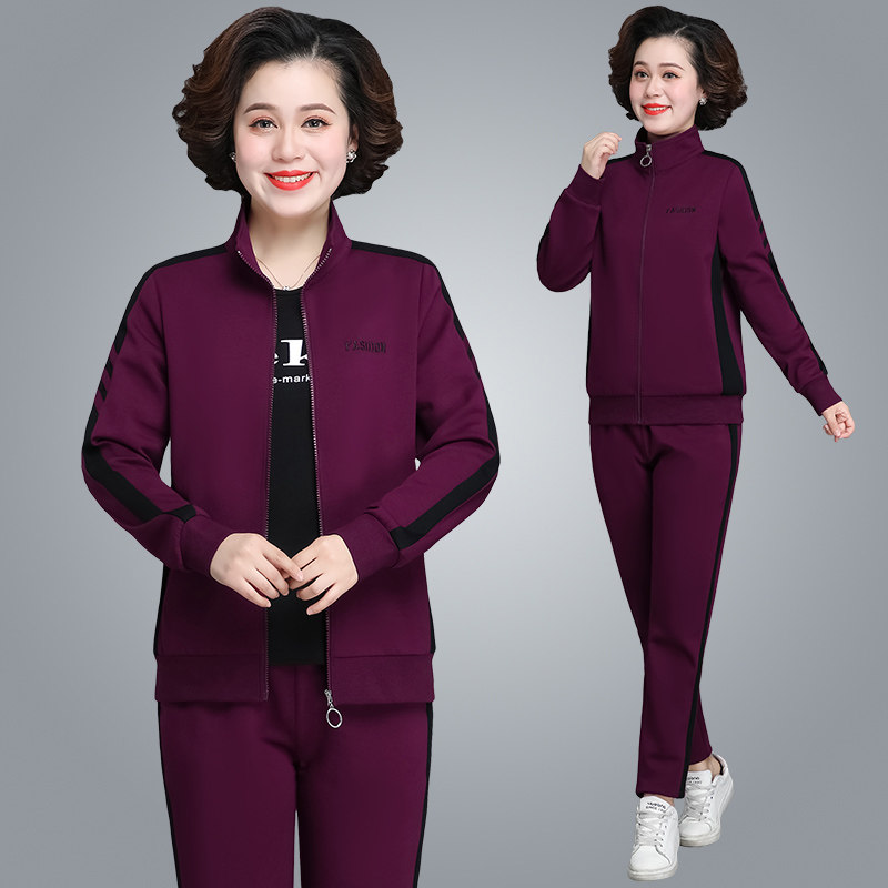 中老年女装春秋运动服套装